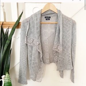 🍀Lucky brand knit lace cardigan